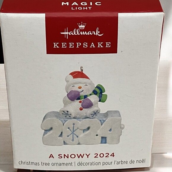 2024 Hallmark Mini Ornament A Snowy 2024 Magic Light - Picture 6 of 6